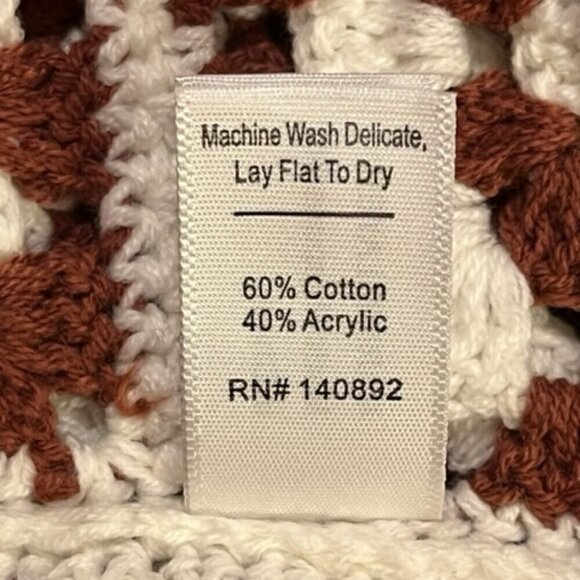 MARINE LAYER Women's Celeste Crochet Mini Dress Brown White Square Neck Med NWT - Picture 16 of 16